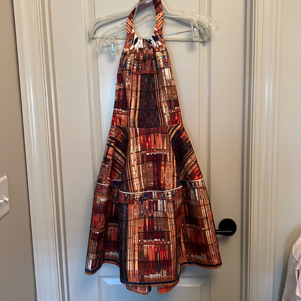 H&M limited edition mini dress. Backless halter scuba fabric size 8